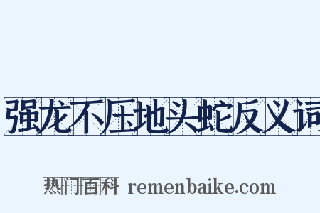 强龙不压地头蛇反义词是什么意思的图片